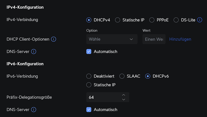 Interneteinstellungen Deutsche Glasfaser Unifi UDM