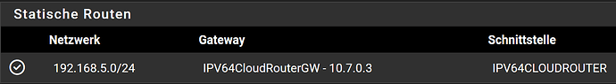 Route über Cloud Router